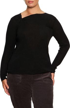 Sanctuary Shoulder Twist Long Sleeve Top in Black at Nordstrom, Size 3 X
