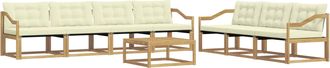 vidaXL Conjunto De Sof&aacute;s De Exterior 8 Uds. Blanco Y Crema Vidaxl