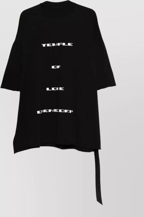 Rick Owens tommy graphic crew neck asymmetric hem t-shirt