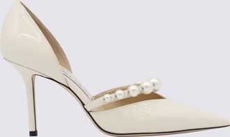 Jimmy Choo London White Leather Pumps