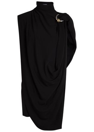 Jean Paul Gaultier Draped Stretch-crepe Mini Dress - Black - M (UK12 / M)