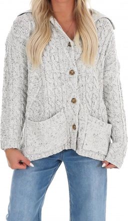 Le Lis Blanc Deux Fireside Layers Oversized Cardigan In Heather Grey