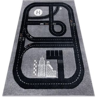 RugsX Rugsx - Alfombra Fun Track Para Ni&ntilde;os, Calle, Pueblo Gris Grey 140x190 Cm