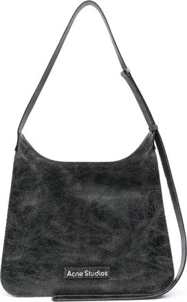 Acne Studios Platt crackle-effect shoulder bag - women - Calf Leather - OS - Black