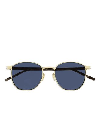 Saint Laurent Eyewear round-frame sunglasses - unisex - Metal/Acetate - 53 - Black