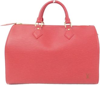 Louis Vuitton Rouge Leather Boston Bag (Pre-Owned)