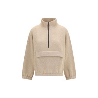 Brunello Cucinelli Beige Cashmere Womens Sweatshirt