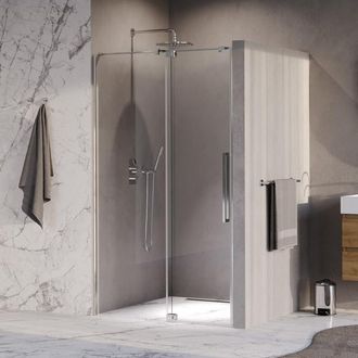 Marcel Breuer Stellar Nisdeur - 2-delig - 100x200cm - draaideur - glascoating - omkeerbaar - helder glas - Geborsteld RVS PVD