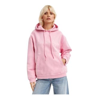 Nanushka Hoodies & sweatvesten, Dames, Roze, M, Katoen, Roze hoodie met geborduurd logo
