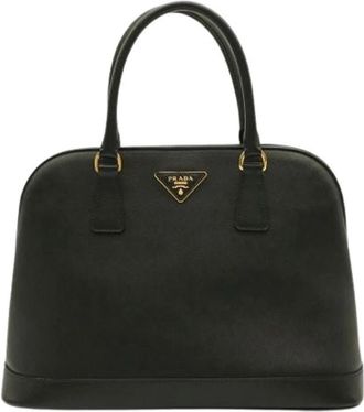 Prada Pre-owned Saffiano Tote Bag - Dames - Vintage Handtas - Zwart - ONE Size - Leer - Vintage