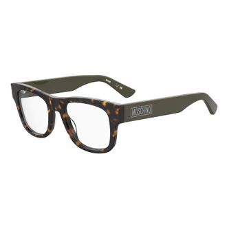 Moschino Eyeglasses Square Full Rim, Havana Frame And Clear Demo Lenses Lens Mos646008600