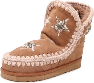 Mou Eskimo 18 Wool Stars & Rhinestones - Dames - Winterlaarzen - Beige - 36 EU - Wol - Schoenen