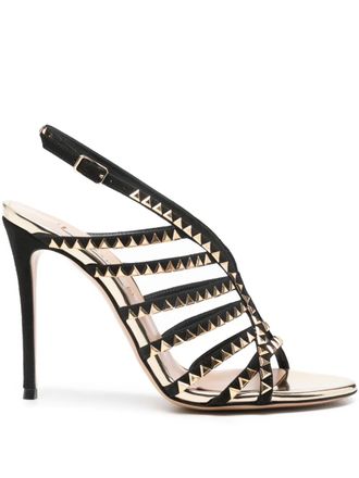 Casadei 10mm Divine studded heeled sandals - Black