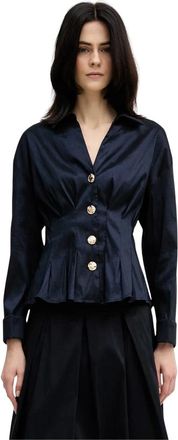 Joseph Ribkoff Blouse met A-lijn pasvorm - Dames - Overhemden - Blauw - XL - Polyester - Overhemden