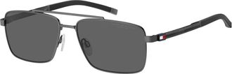 Tommy Hilfiger Zonnebril - Heren - Zonnebrillen - Grijs - 58 MM - Accessoires