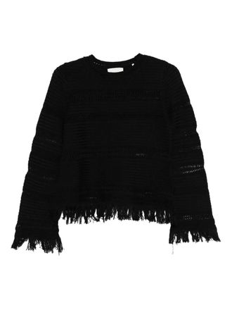 Isabel Marant Azilis frayed-detail jumper - Black