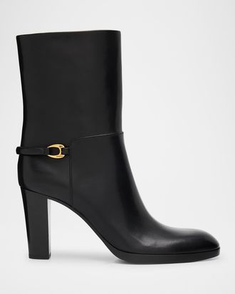 Saint Laurent Sulpice Smooth Leather Booties