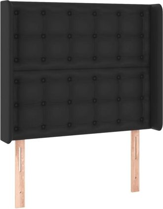 vidaXL Cabecero Con Led Cuero Sint&eacute;tico Negro 83x16x118/128 Cm Vidaxl