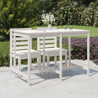 vidaXL Tavolo da Giardino Bianco 159,5x82,5x110 cm Legno Massello Pino - Vidaxl
