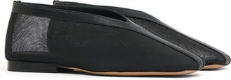 Mansur Gavriel Square Toe Flat in Black at Nordstrom, Size 36.5