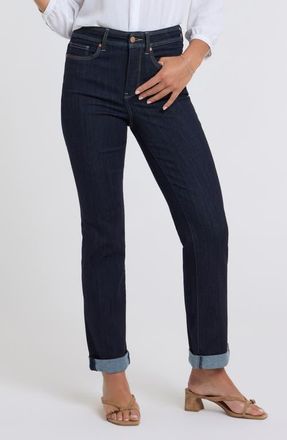 NYDJ Marilyn Triple Stitch High Waist Straight Leg Jeans in Morningtides at Nordstrom, Size 12P