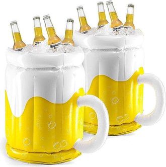 OEM Vaso De Cerveza Inflable, Cubitera Port&aacute;til Para Exteriores, Nevera Flotante Con Forma De Vaso De Cerveza, Nevera Port&aacute;til Duradera, 1 Pieza