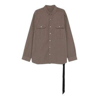 Rick Owens Light Jackets, male, Gray, Size: S Jumbo Cotton Shirt