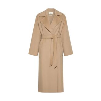Max Mara Abrigo Largo Cruzado - Coats - Mujer - Beige - 3XS