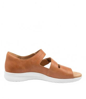 Ziera Womens Bardot Sandals - Extra Wide In Tan/white