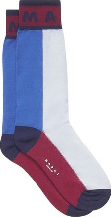 Marni Calzini con logo ricamato - Blu
