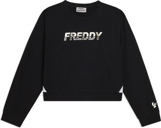 Freddy Felpa girocollo con inserti a contrasto e logo perlato