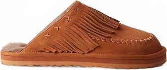 Free People Womens Fallon Fringe Mule In Toffee Suede