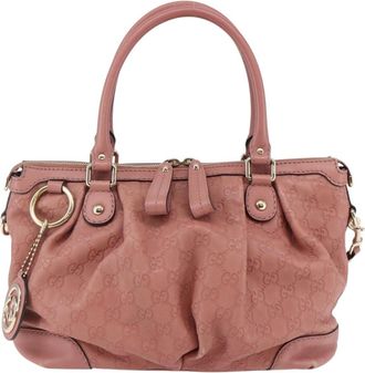 Gucci Sukey Top Handle Satchel Guccissima Leather Pink Leather Bag (Pre-Owned)