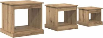 vidaXL Coffee Table 3 pcs Artisan Oak Engineered Wood vidaXL