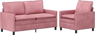vidaXL Juego De Sof&aacute; 2 Uds. Rosa Terciopelo Vidaxl