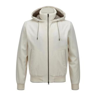 Herno Luxury Cashmere Seta Bomber Resort Jacket - male - Herno - Zip-throughs - White - 2XL - Sweatshirts & Hoodies