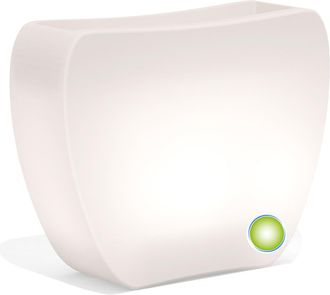 Monacis Maceta De Resina Jardinera Luminosa L&aacute;mpara De Exterior 57x31x48x21 Cm Mod. Heart Led 30 Luz Verde
