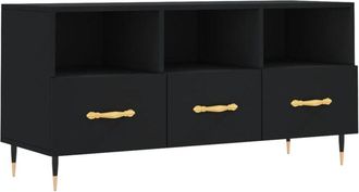 vidaXL Tv Cabinet Black 102x36x50 cm Engineered Wood Vidaxl