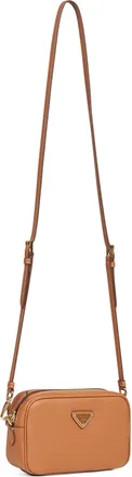 Prada Womens Mini Crossbody Bag Caramel Calf Leather Camel