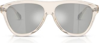 Moncler Incline 59mm Pilot Sunglasses in Butter /Mirror Silver at Nordstrom