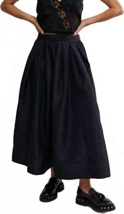 Free People Emilia Full Skirt In Black Taffeta
