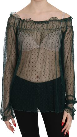 Pink Memories pink MEMORIES Elegant Mesh Long Sleeve Womens Top