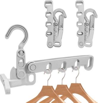 No Brand 2 Perchas Plegables - Percha De Viaje Port&aacute;til Con 5 Agujeros - Tendedero Multifuncional - Para Viajes, Estancias En Hoteles, Viajes De Negocios Y Uso