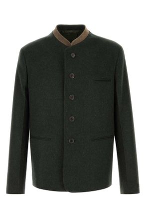 Prada Bottle Green Wool Blazer