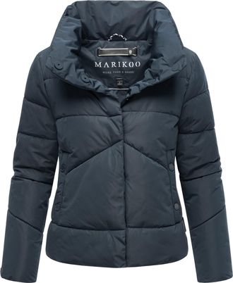 Marikoo korte gewatteerde winterjas met drukknoopsluiting - Jalliaa