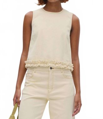 Baum Und Pferdgarten Madie Denim Frill Top Blouse In Afterglow
