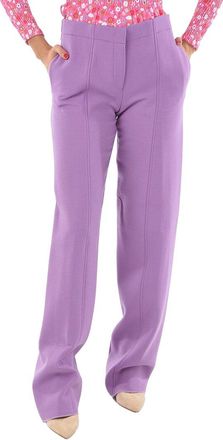 Ferragamo Wool-Blend Latex Palazzo Pant