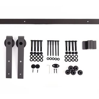 HOMCOM Homcom - Herraje 200cm Para Puerta Corredera De Madera Gu&iacute;a Riel Con Tornillos Carga 90kg