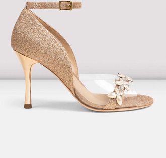 Bloch Ladies Poema Argentine Tango Shoes, Champagne Glitter