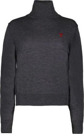 Ami Maglione con ricamo Ami de Coeur - Grigio